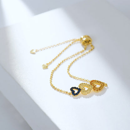 Three-color Heart Temperament Forest Love Design Bracelet