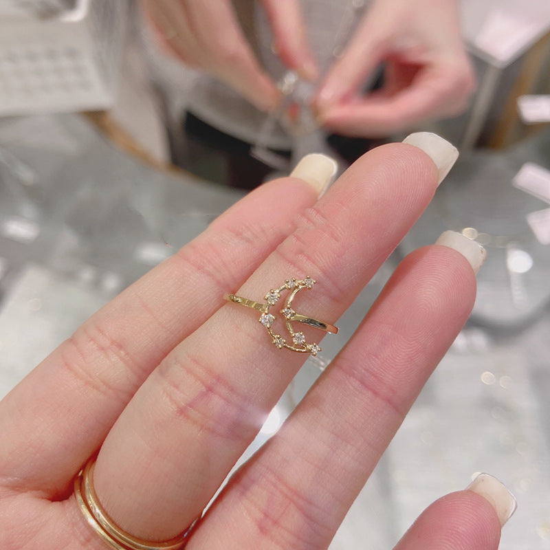 Sterling silver s925 plating 18K gold ring