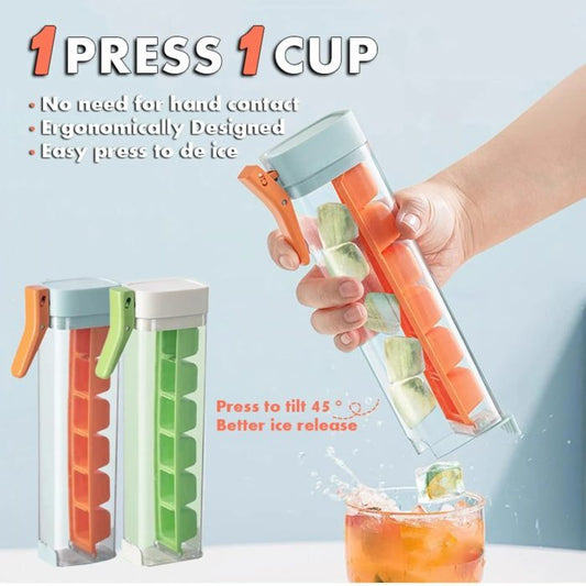Press Ice Tray Ice Cube Maker Ice Tray Mold With Storage Box