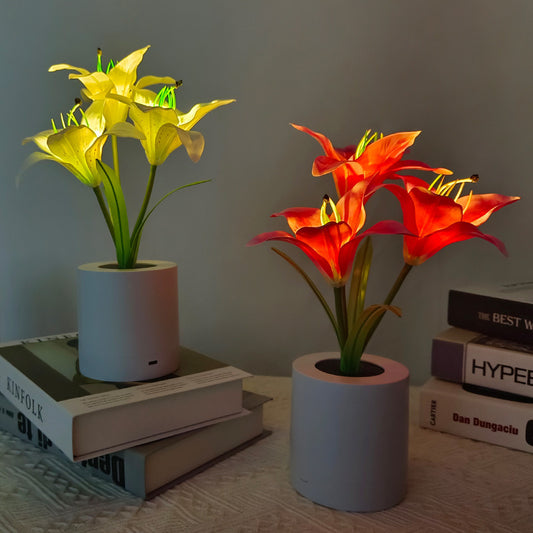Rechargeable Led Lily Flower Pot Lamp