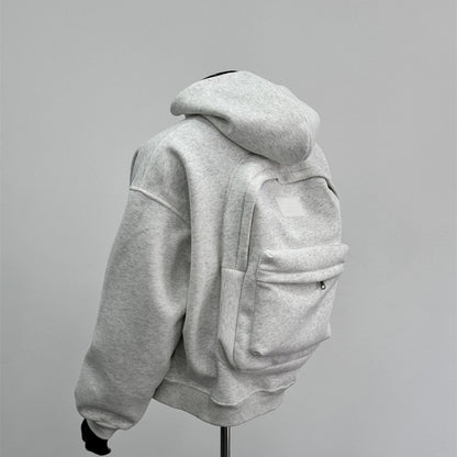 Coat Flower Gray BackPack Hoddie