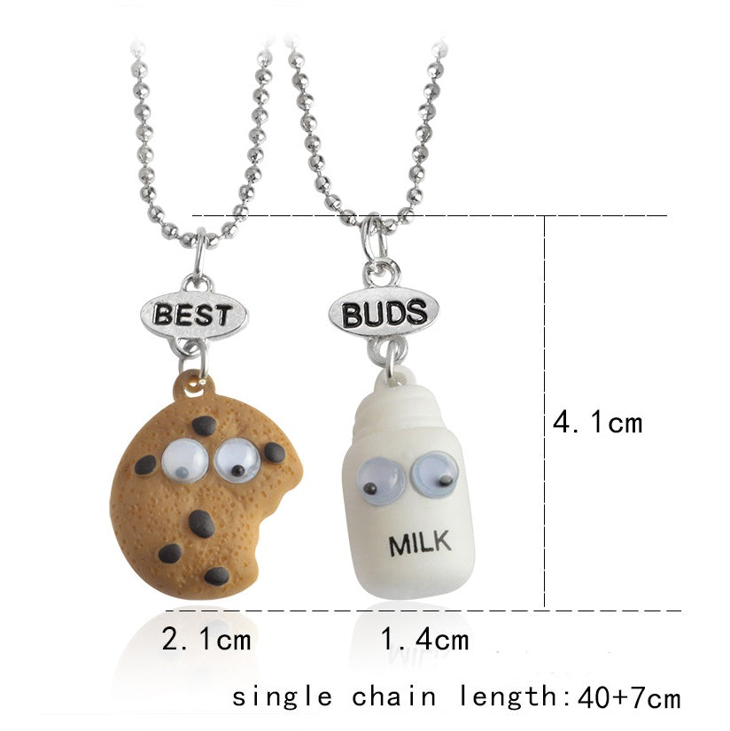 Three-dimensional cookies milk best BUDS necklace