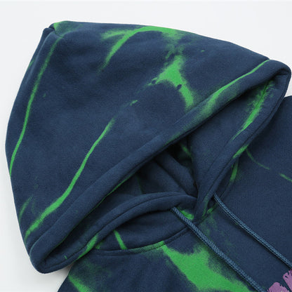 Cartoon Print velvet Sweater Street Trend Hoodie