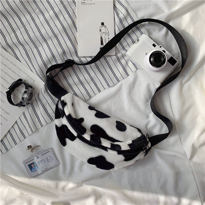 Girls cow print canvas bag