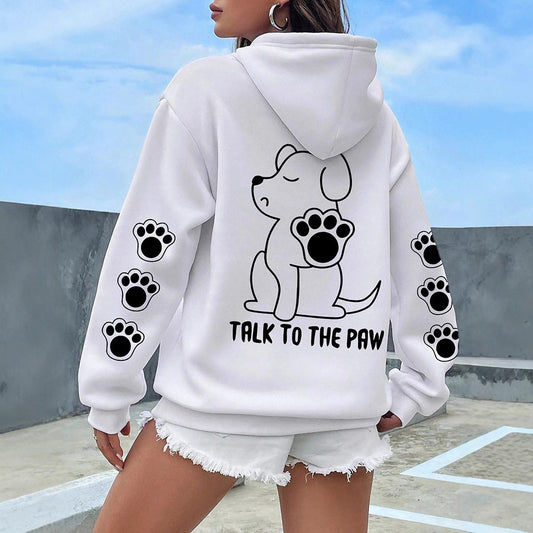 Lustiger Damen-Hoodie mit Hunde-Cartoon-Print