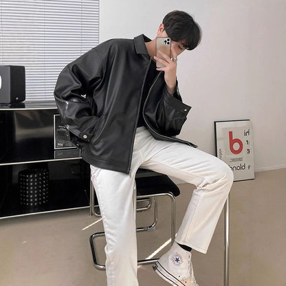 Men's Korean Leather Casual Jacket