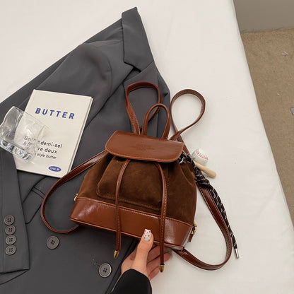 Autumn Winter Retro Suede Women's Backpack