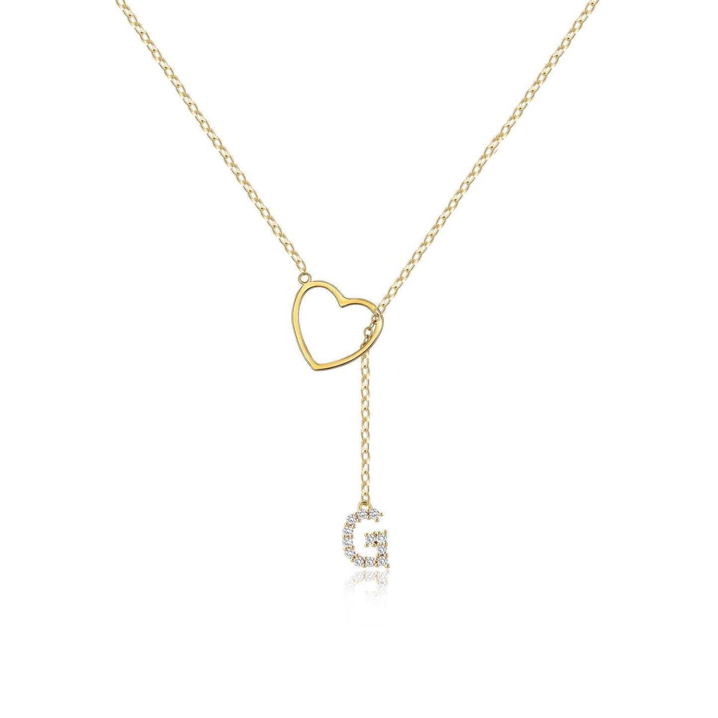 Brass Gold Plating Full Inlaid Zircon Name letter Neclace