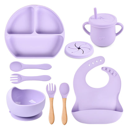 Silicone Solid Colors Babies' Tableware Set