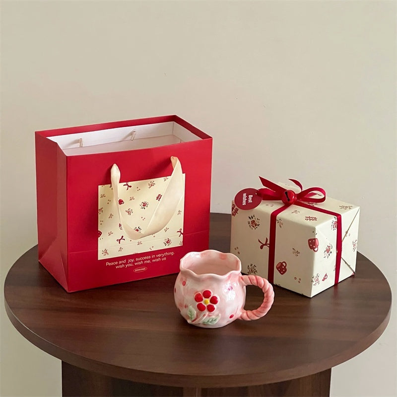 Irregular Cute Cherry Art Gift Ceramic Mug