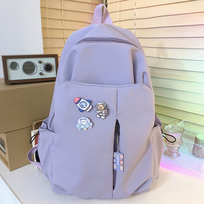 New Simple Solid Color Backpack