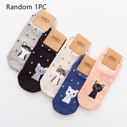 Women's three-dimensional Cartoon Animal 5 Pair Cotton Socks