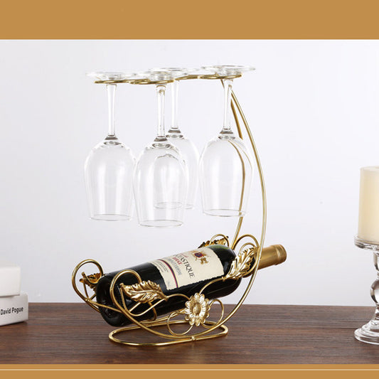 Copper Wine Rack Hanging Wine Glass Holder Bar Stand