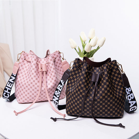 Multi Layer Soft Leather Women's Fashion Simple Shoulder Bucket Bag