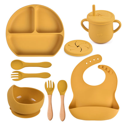 Silicone Solid Colors Babies' Tableware Set