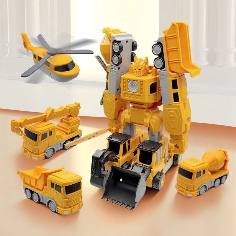 Magnetic Deformation Transformer Engineering Car Children's Toy