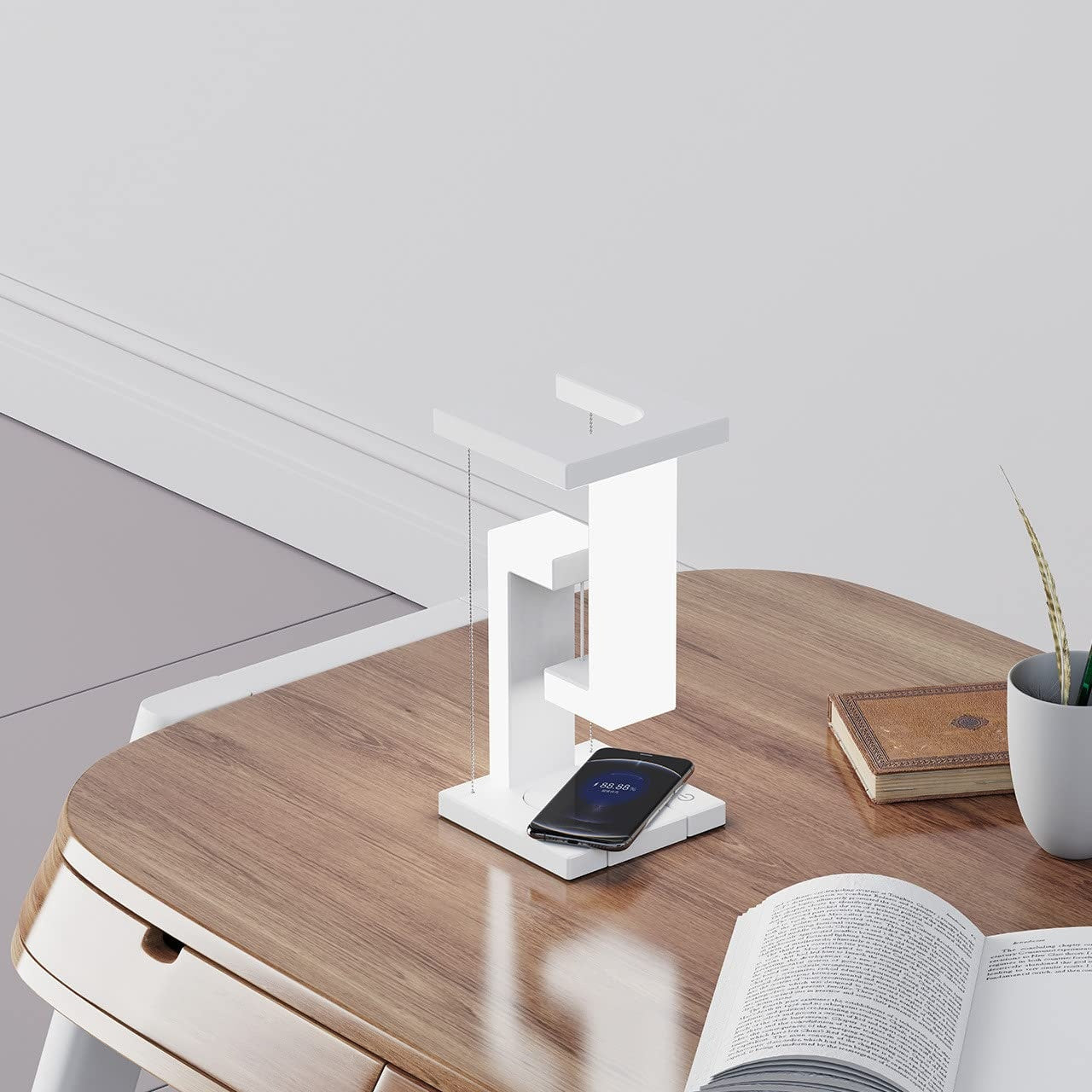 クリエイティブなスマートフォンワイヤレス充電サスペンションテーブルランプ