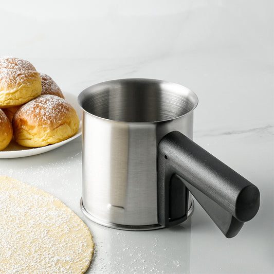 Stainless Steel Flour Sifter Semi-automatic Hand-held Round