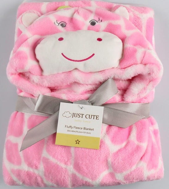 Baby fleece Cartoon Style bath hooded towel