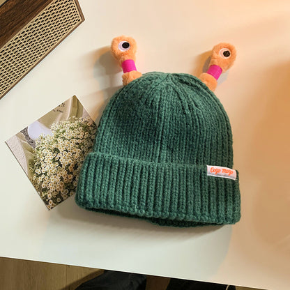 Funny Frog Eyes Knitted Beanie Hat