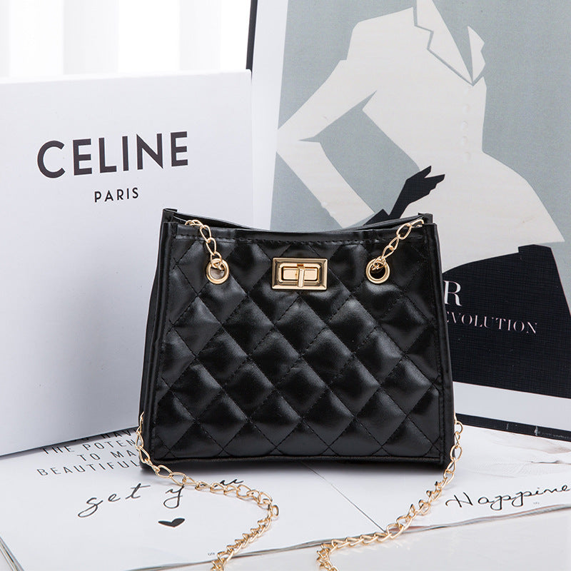 Mini Chain Shoulder Bag Rhombus Sewing