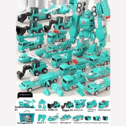 Magnetic Deformation Transformer Engineering Car Children's Toy