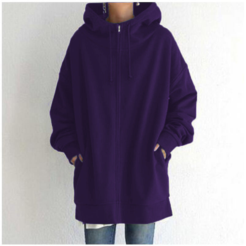 Women's Fuzzy Hoodies Long Sport Pullover Hoodie Full-Zip