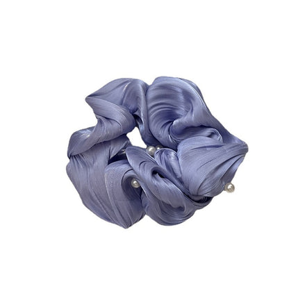 Pearl Texture Wavy Simple Ruffled Silk Scrunchie