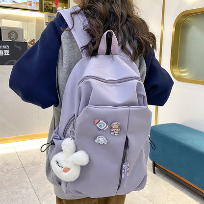 New Simple Solid Color Backpack