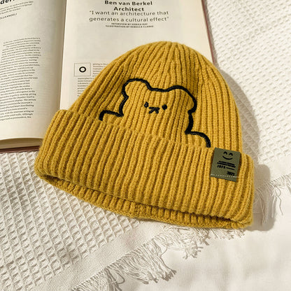 Women's Bear Pattern Knit Jacquard Beanie