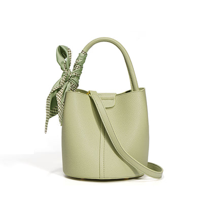 Genuine Leather Advanced Texture Bucket Bag