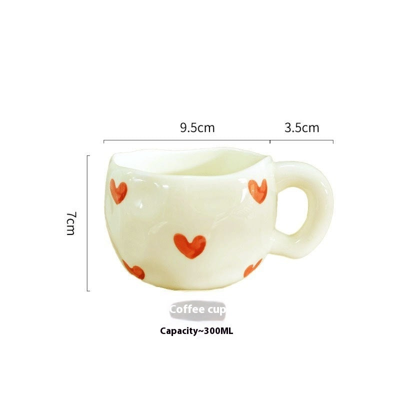 Cute Girl Heart Creative Hand-pinched Coffee Cup