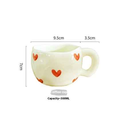 Cute Girl Heart Creative Hand-pinched Coffee Cup