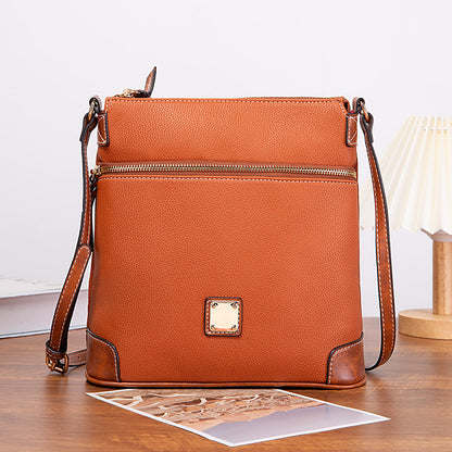 Vintage Lychee Grain Texture Crossbody Bag