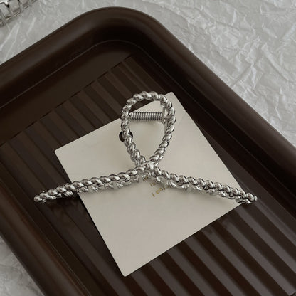 Silver Metal Barrettes Updo Hair Claw