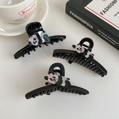 Cartoon Panda Acetate Grip Cute Animal Hair Claws