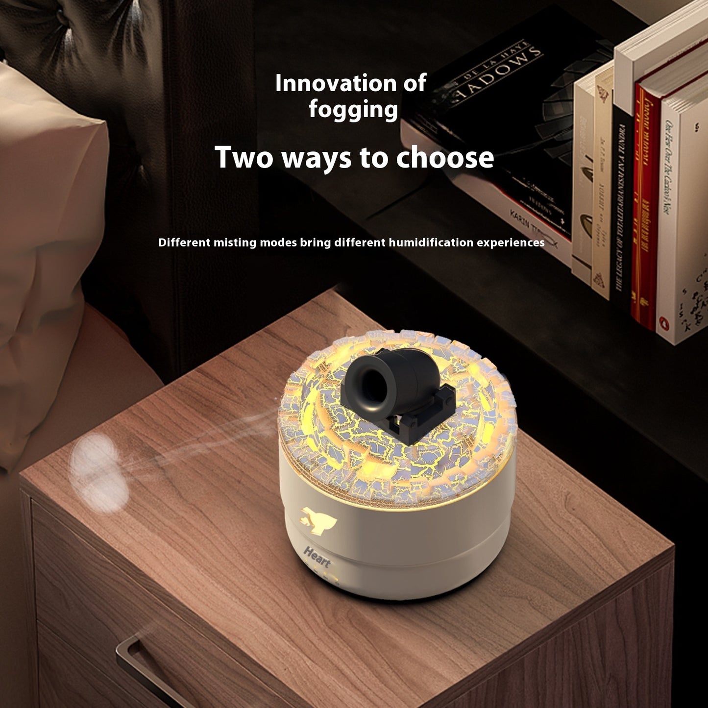 Battery Aroma Diffuser Convenient Bedroom Colorful Flame Ambience Light Humidifier