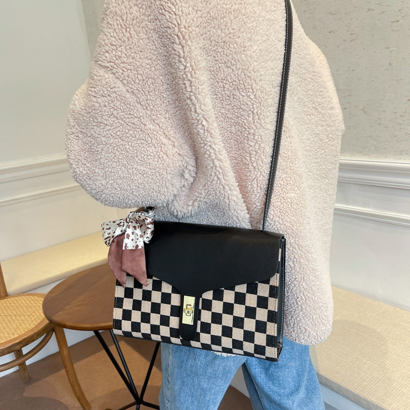 Große Kapazität Damen Tasche Mode Plaid Single Shoulder