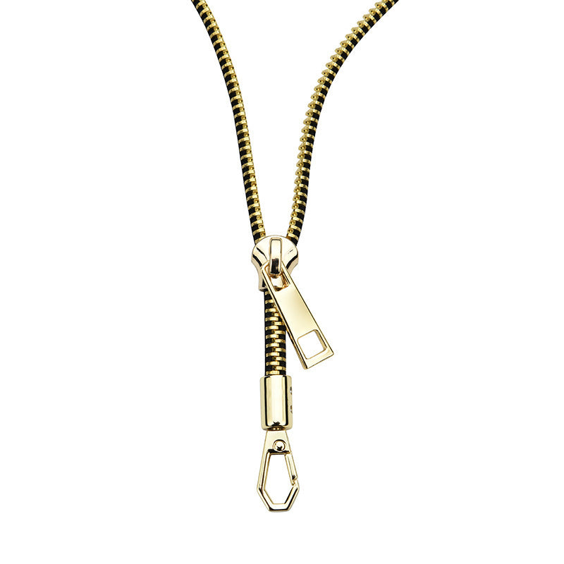 Hip Hop One Style Dual-wear Zipper Necklace