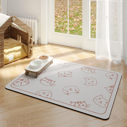 Minimalist Pet Feeding Mat Repeated Washing Water-absorbing Non-slip Mat