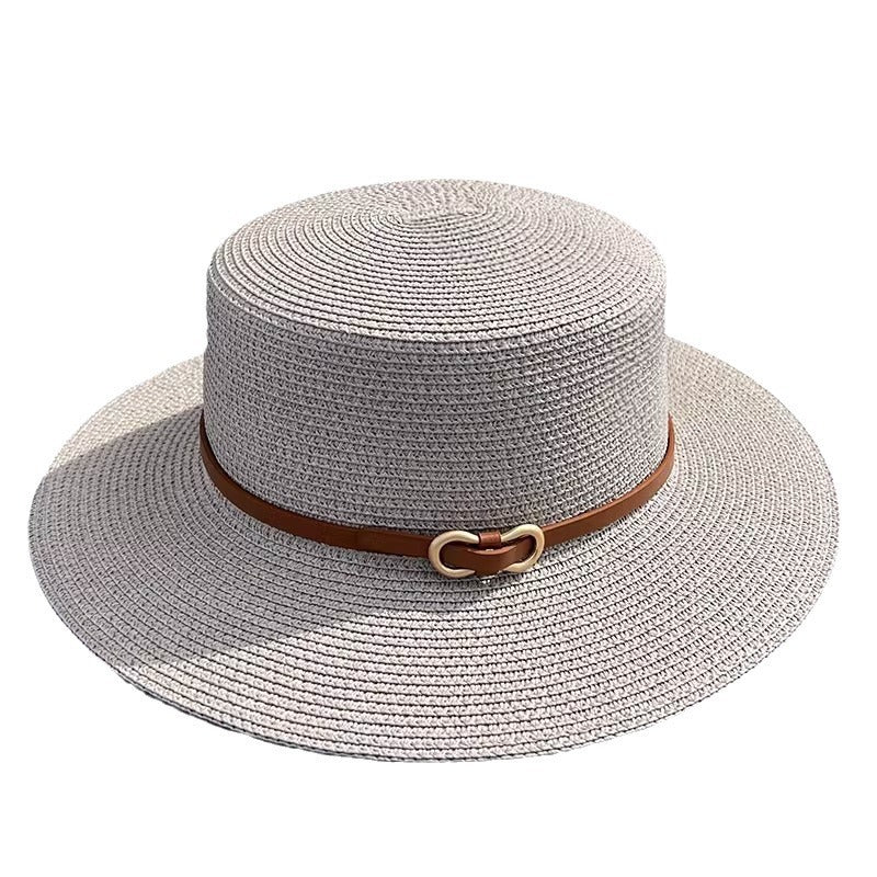 Women's Summer Seaside UV Protection Flat Straw Hat