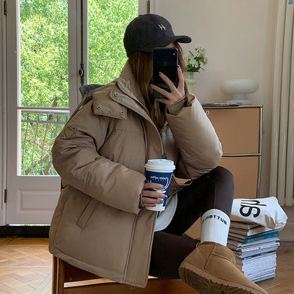 Thickened Niche Design Winter Coat Short Down Puffer Jacket