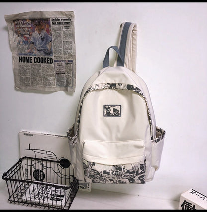 Nylon Simple Printed Schoolbag