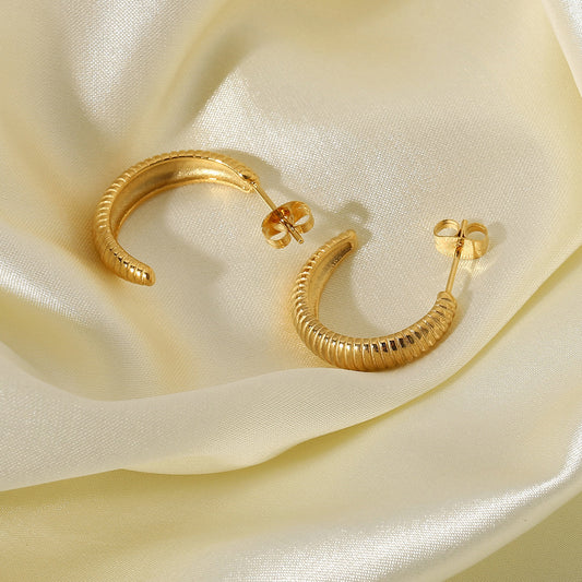 18K Gold-plated Croissant Earrings