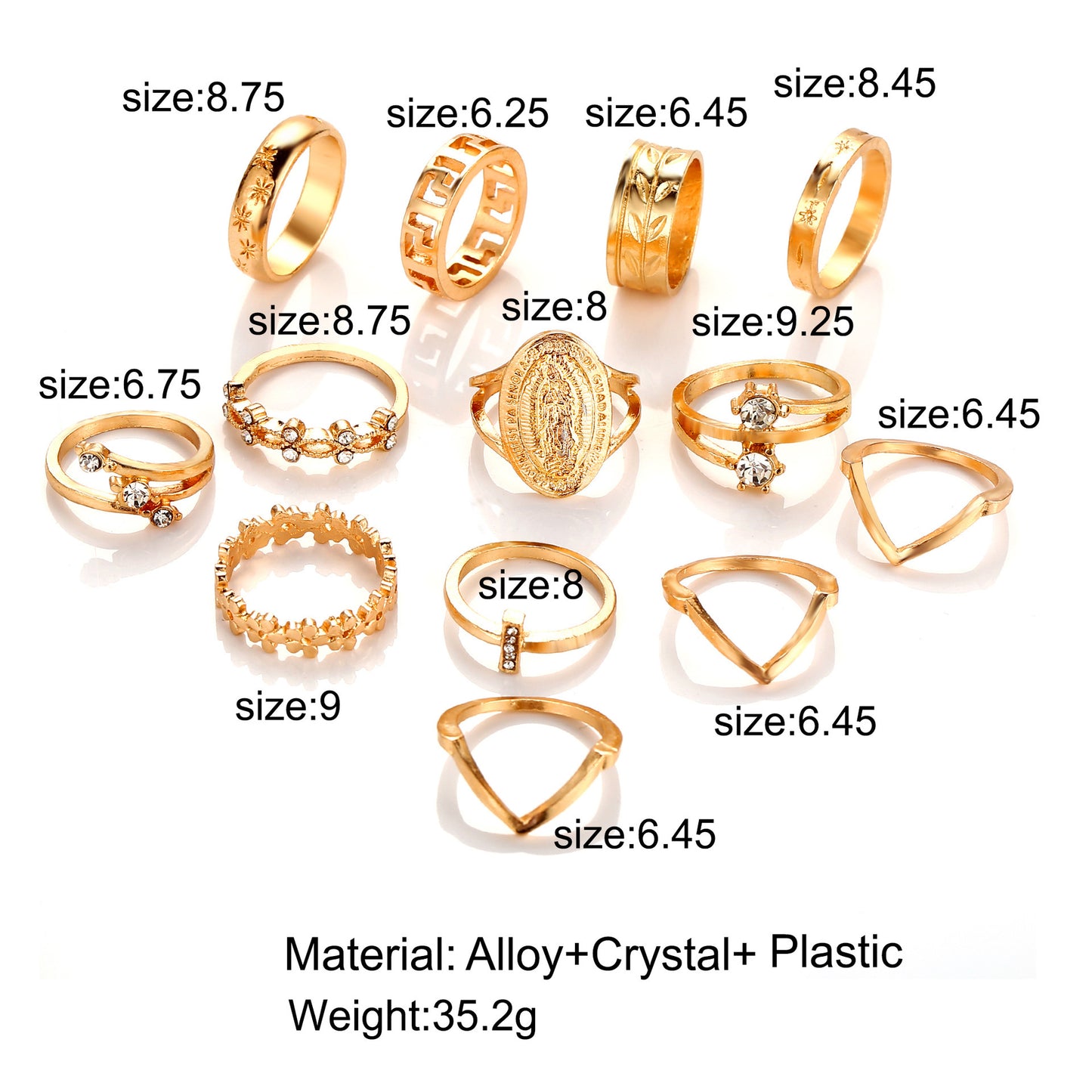 13-Piece vintage diamond ring set