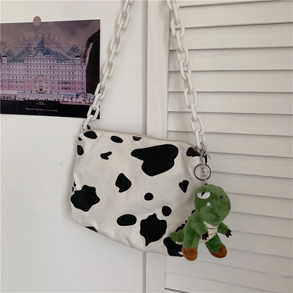 Girls cow print canvas bag