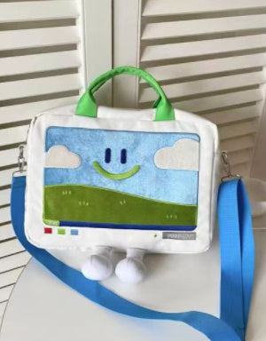 Large Capacity Splicing Computer Pattern Notebook Handbag