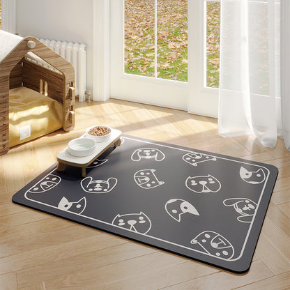 Minimalist Pet Feeding Mat Repeated Washing Water-absorbing Non-slip Mat