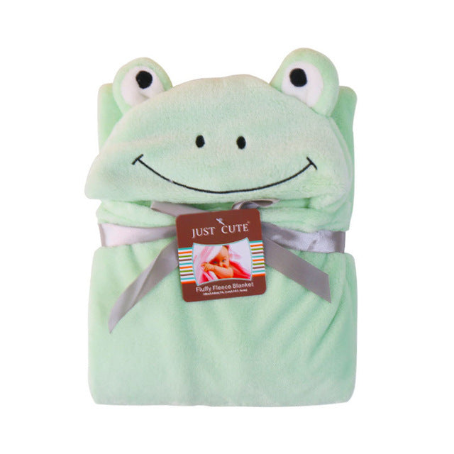 Baby fleece Cartoon Style bath hooded towel