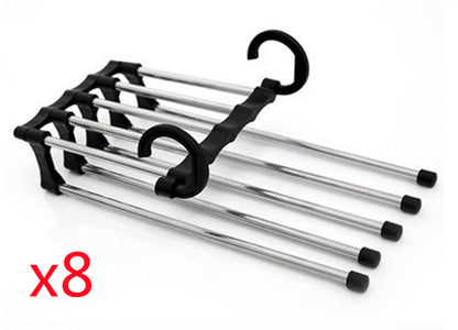 5 In 1 Wardrobe Multi-functional Pants Hangers Stainless Steel